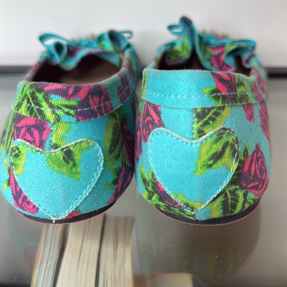 Betsey Johnson Summer Flats Slippers Bright EUC Size 10 - Picture 5 of 6